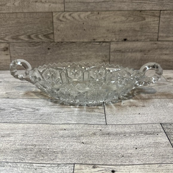 Imperial Glass Other - Cut Glass Oblong Relish Tray Candy Nut Dish (8.75x3.5x1.5") Vintage
